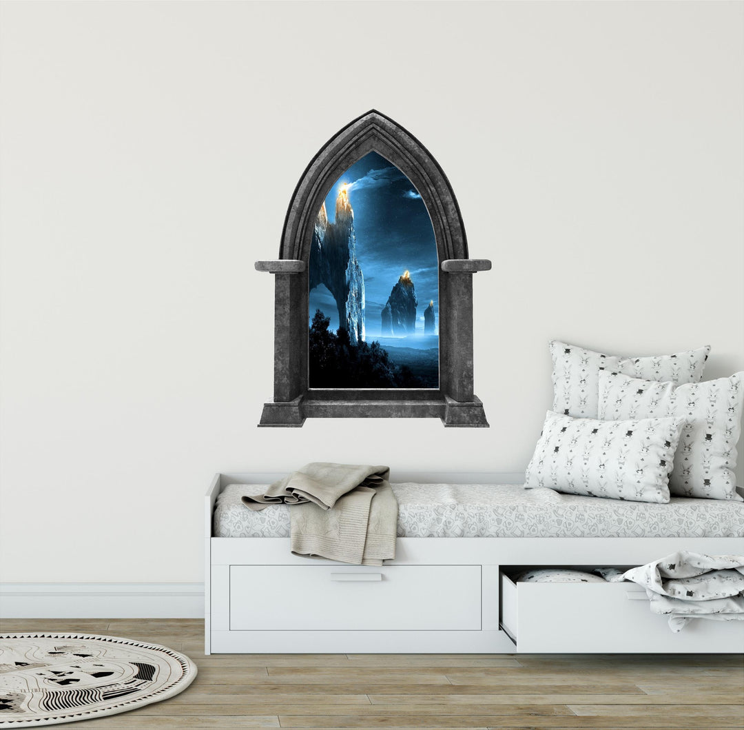 CastleScape Beacons in the Night | Castle Window Wall Decal