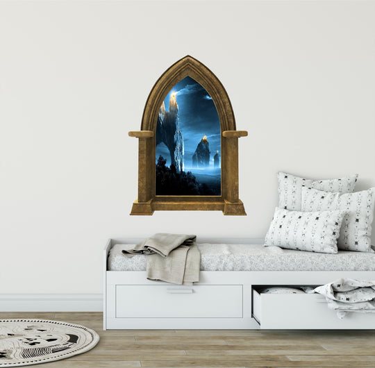 CastleScape Beacons in the Night | Castle Window Wall Decal