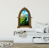 Castle Scape Castle #1 Stone Castle Window Wall Decal Sticker Mural Kids Bedroom Playroom Nursery Medieval Fantasy Fairytale Decor