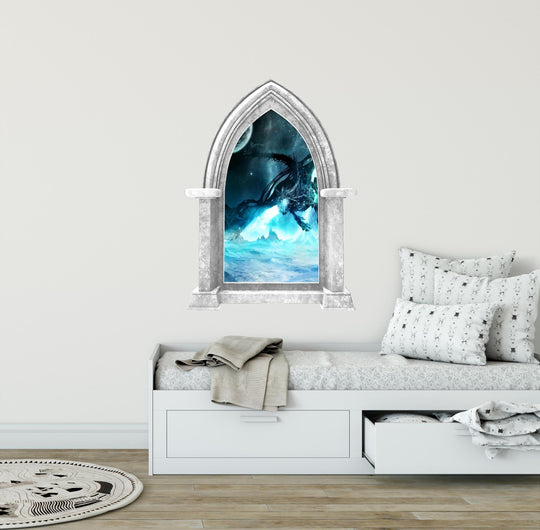 CastleScape Ice Dragon 1 | Castle Window Wall Decal