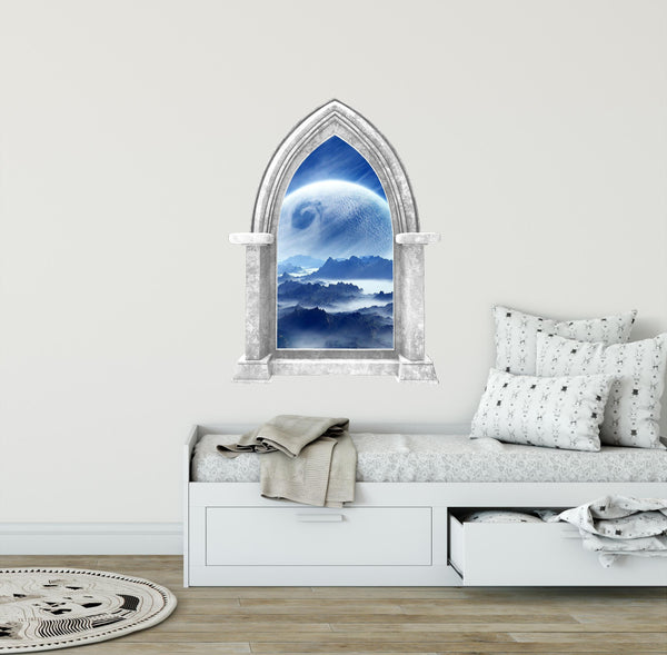 CastleScape Frozen Planet | Castle Window Wall Decal