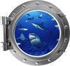 PortScape Shark Frenzy | Ocean Porthole Window Wall Decal