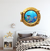 PortScape Mermaid & Sea Turtle 1 | Ocean Porthole Window Wall Decal
