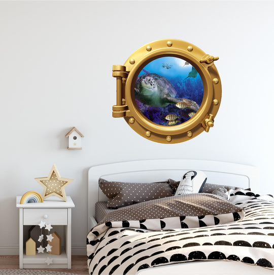 PortScape Under The Sea 2 | Ocean Porthole Window Wall Decal