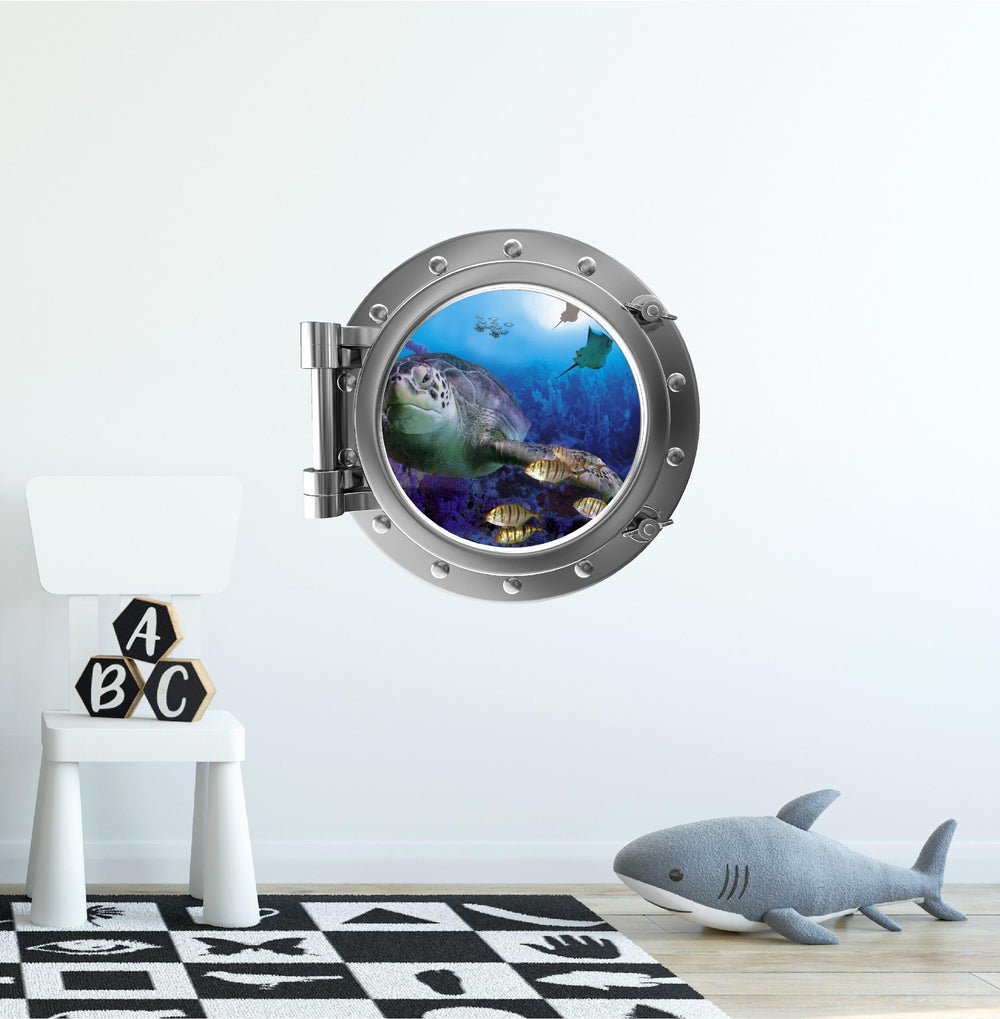 PortScape Under The Sea 2 | Ocean Porthole Window Wall Decal