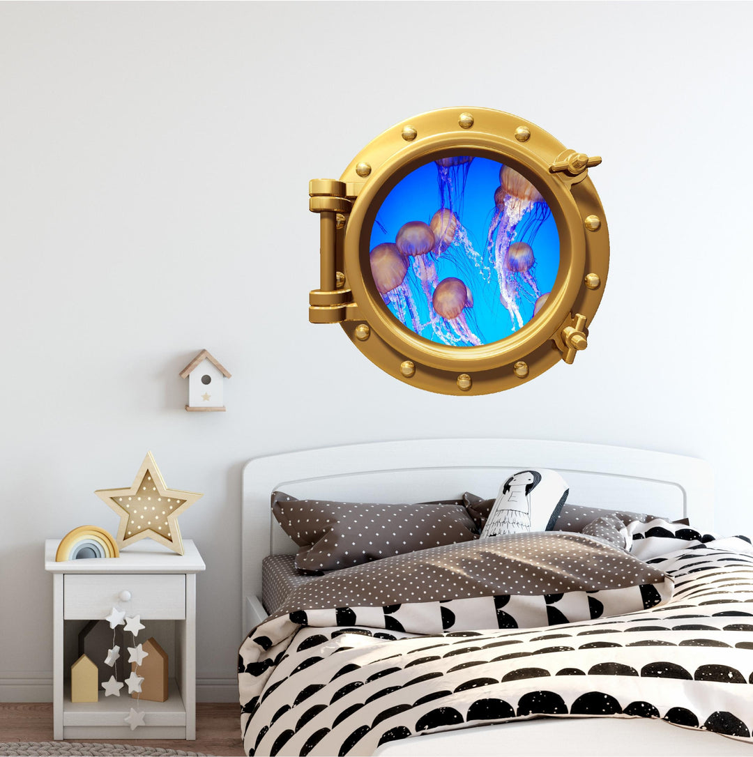 PortScape Sea Jellyfish 1 | Ocean Porthole Window Wall Decal