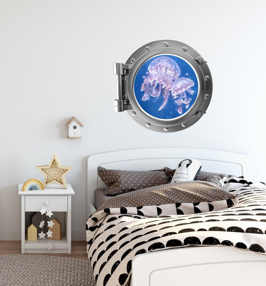 PortScape Baby Jellyfish | Ocean Porthole Window Wall Decal