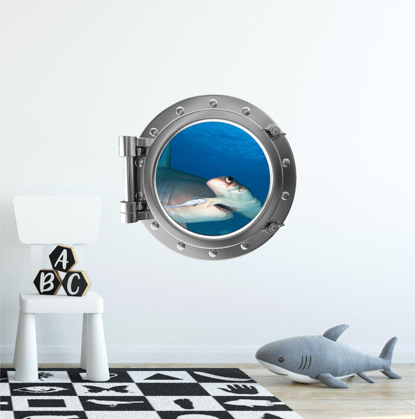 PortScape Hammer Head 1 | Ocean Porthole Window Wall Decal