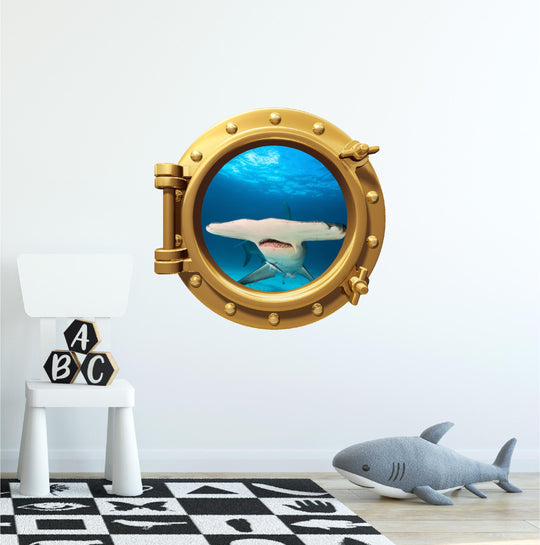 PortScape Hammer Head 2 | Ocean Porthole Window Wall Decal