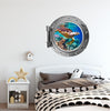 PortScape Hawksbill Sea Turtle | Ocean Porthole Window Wall Decal