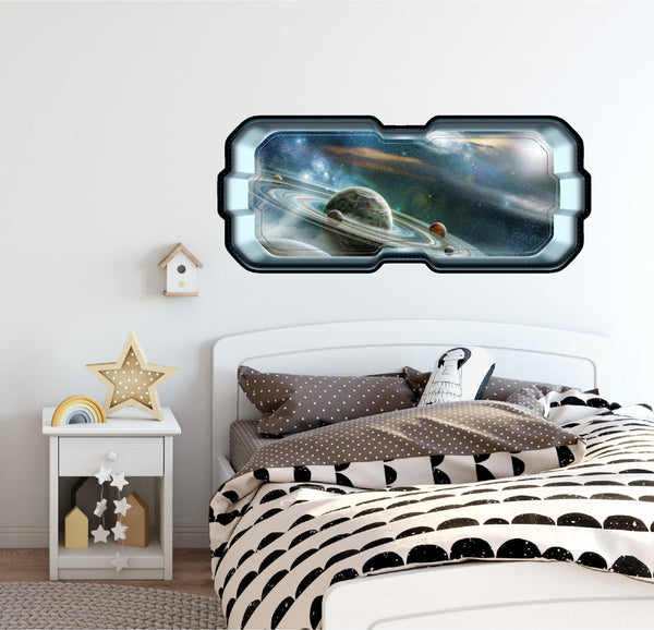 Saturn & Moons | SpaceScape Window Wall Decal