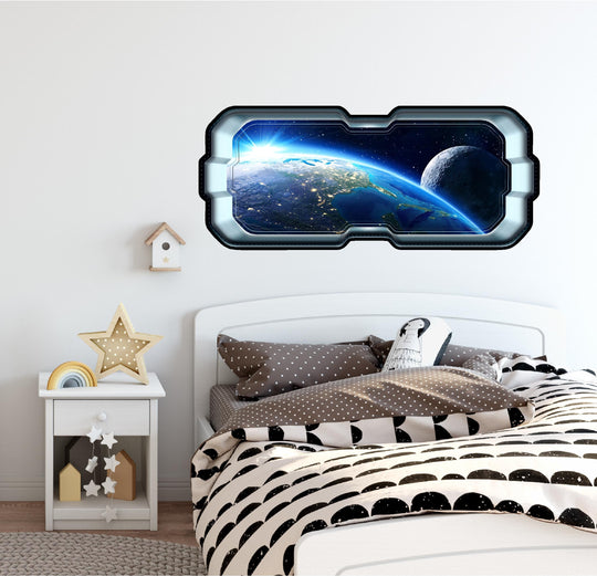 Earth & Moon 2 | SpaceScape Window Wall Decal