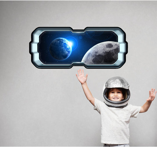 Earth & Moon 1 | SpaceScape Window Wall Decal