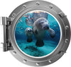PortScape Manatee & Cub | Ocean Porthole Window Wall Decal