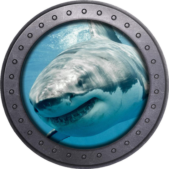 PortScape Shark 3 | Ocean Porthole Window Wall Decal
