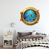 PortScape Mermaid & Dolphin 1 | Ocean Porthole Window Wall Decal
