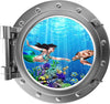 PortScape Mermaid & Sea Turtle 1 | Ocean Porthole Window Wall Decal