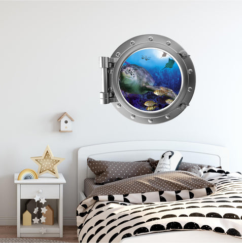 PortScape Under The Sea 2 | Ocean Porthole Window Wall Decal