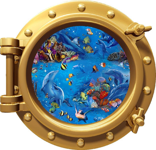 PortScape Under The Sea 1 | Ocean Porthole Window Wall Decal