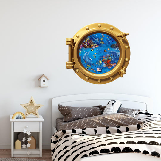 PortScape Under The Sea 1 | Ocean Porthole Window Wall Decal