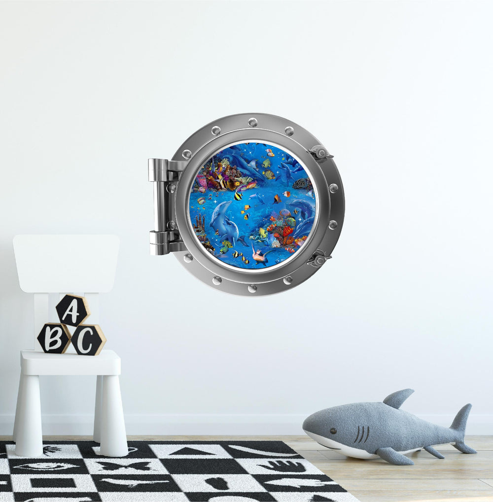 PortScape Under The Sea 1 | Ocean Porthole Window Wall Decal