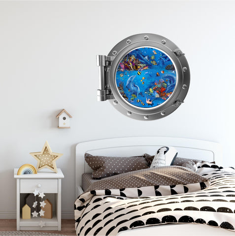 PortScape Under The Sea 1 | Ocean Porthole Window Wall Decal