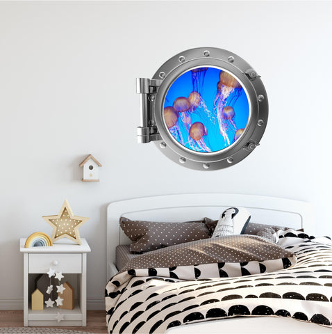 PortScape Sea Jellyfish 1 | Ocean Porthole Window Wall Decal