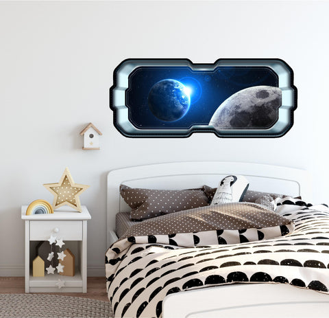 Earth & Moon 1 | SpaceScape Window Wall Decal