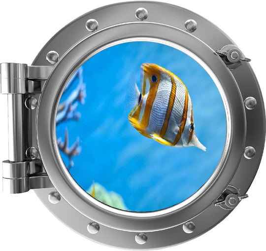 PortScape Tropical Fish | Ocean Porthole Window Wall Decal