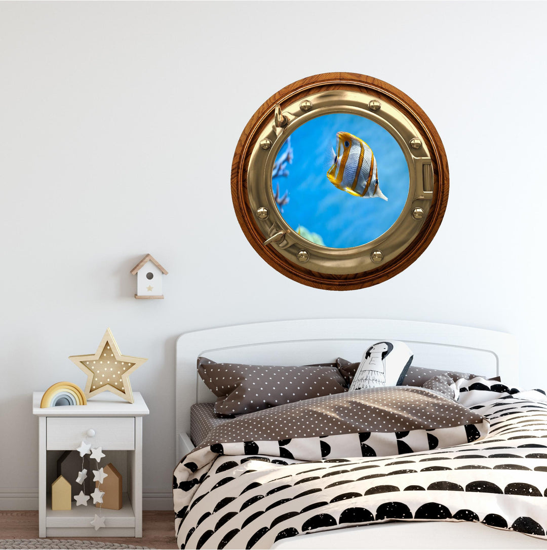 PortScape Tropical Fish | Ocean Porthole Window Wall Decal