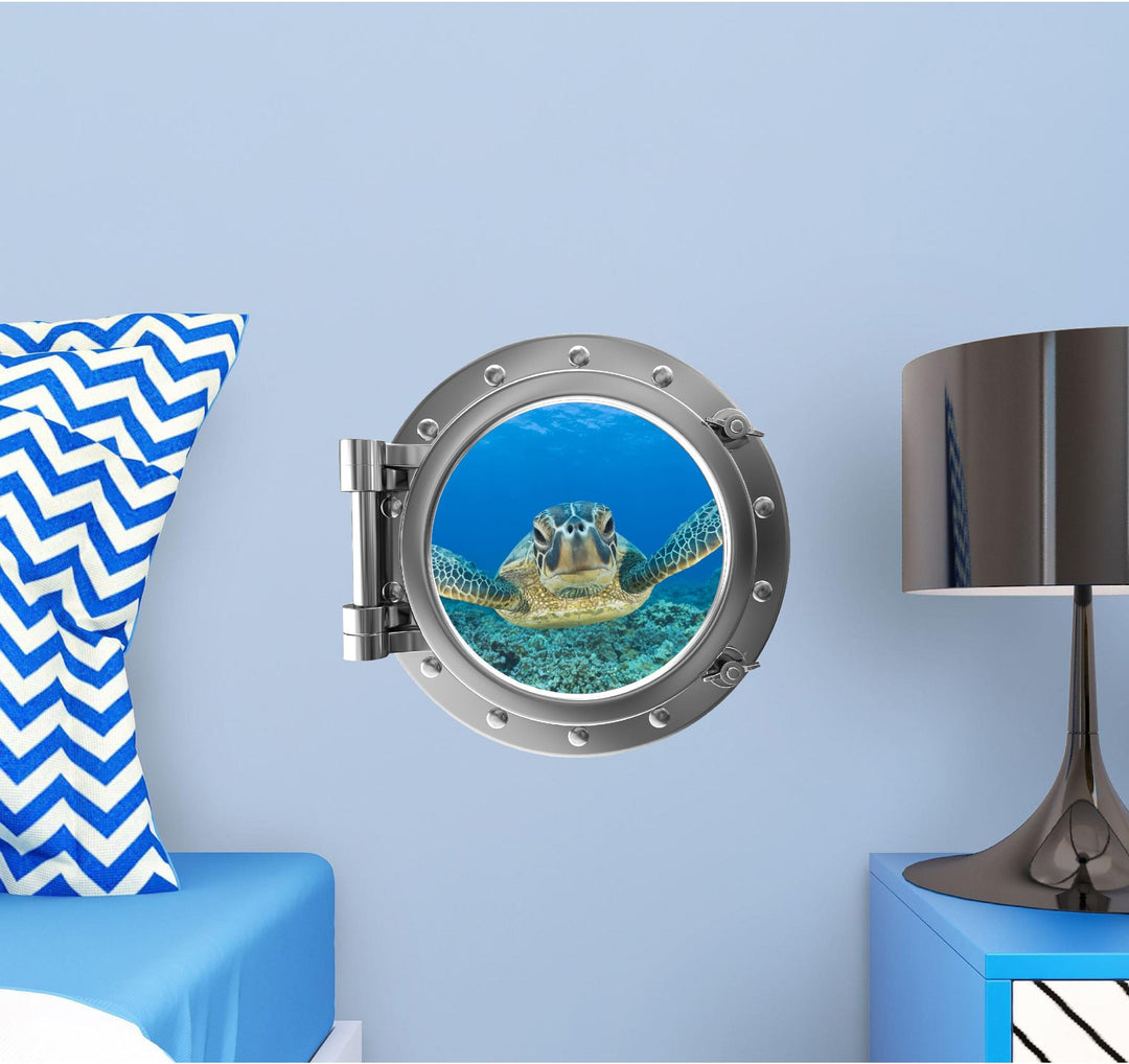 PortScape Sea Turtle 3 | Ocean Porthole Window Wall Decal
