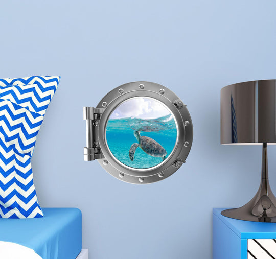 PortScape Baby Turtle 6 | Ocean Porthole Window Wall Decal