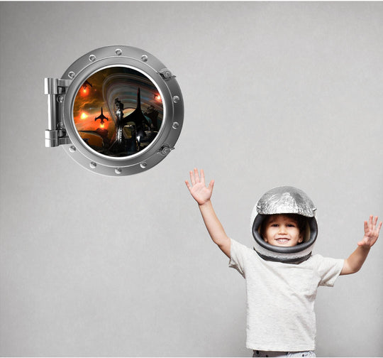 PortScape Space Station | Space Porthole Window Wall Decal