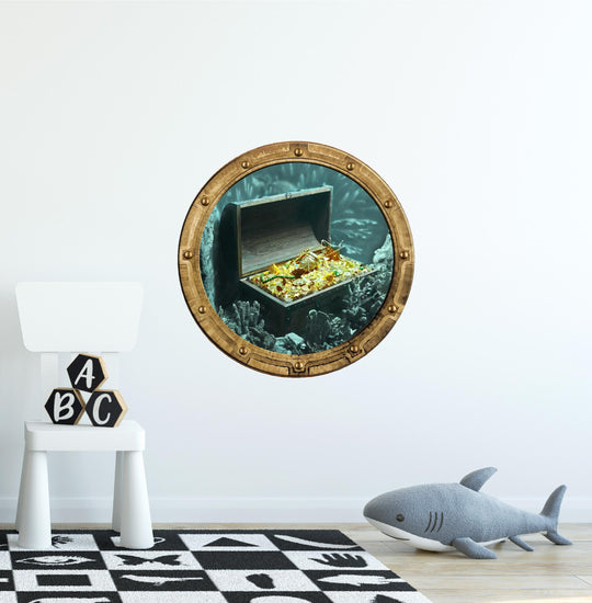 PortScape Sunken Treasure 2 | Ocean Porthole Window Wall Decal