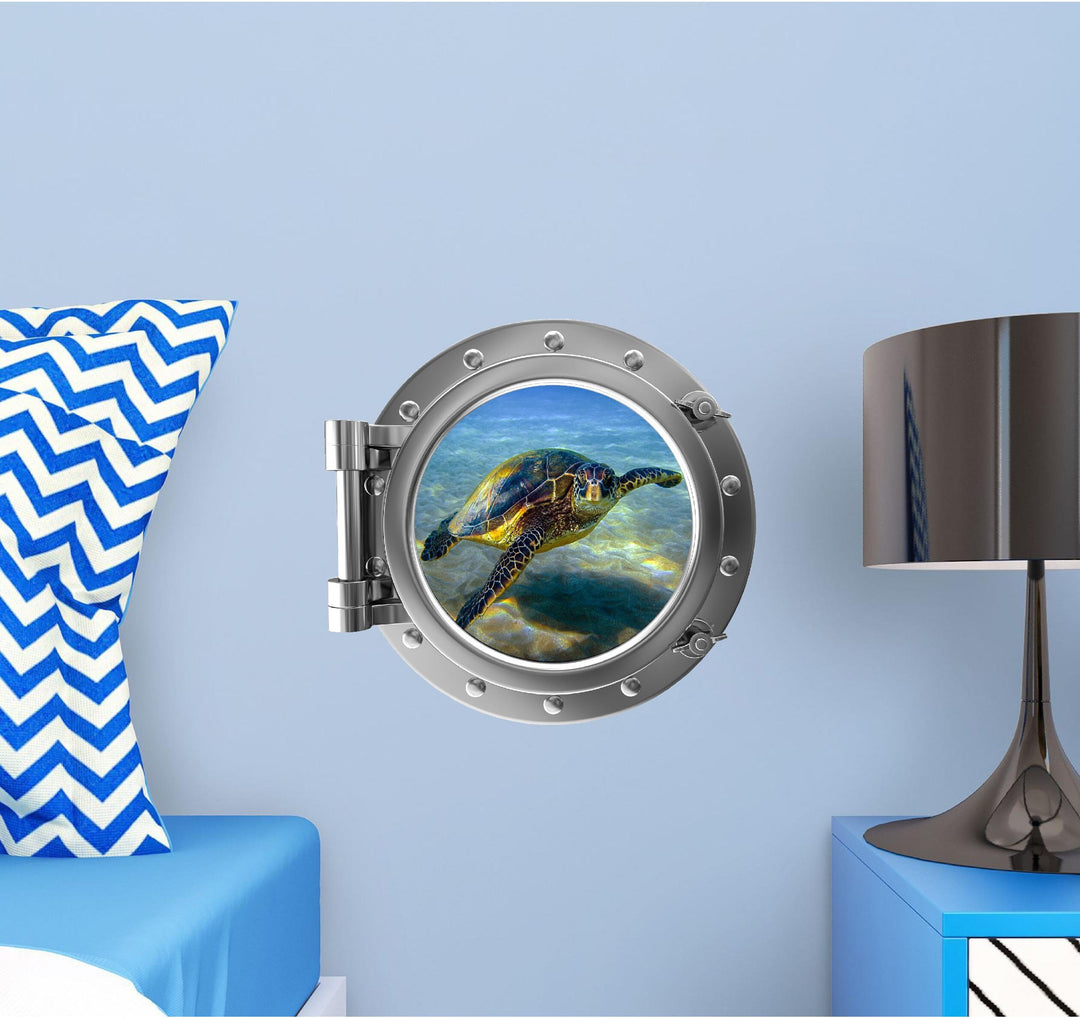PortScape Sea Turtle 1 | Ocean Porthole Window Wall Decal