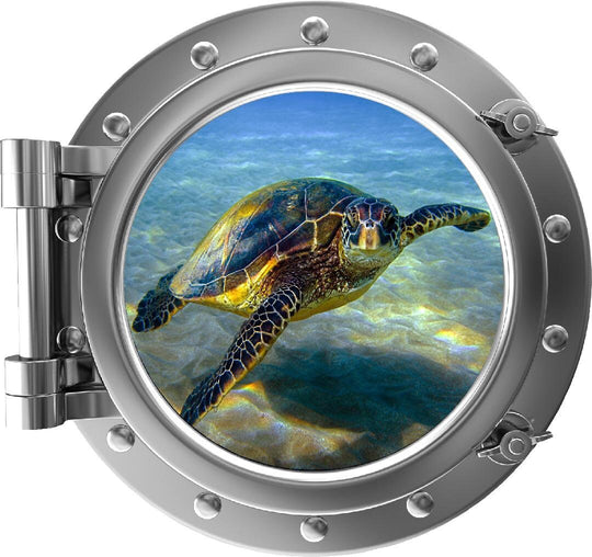 PortScape Sea Turtle 1 | Ocean Porthole Window Wall Decal