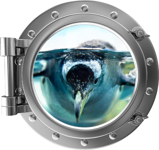 PortScape Penguin 2 | Ocean Porthole Window Wall Decal