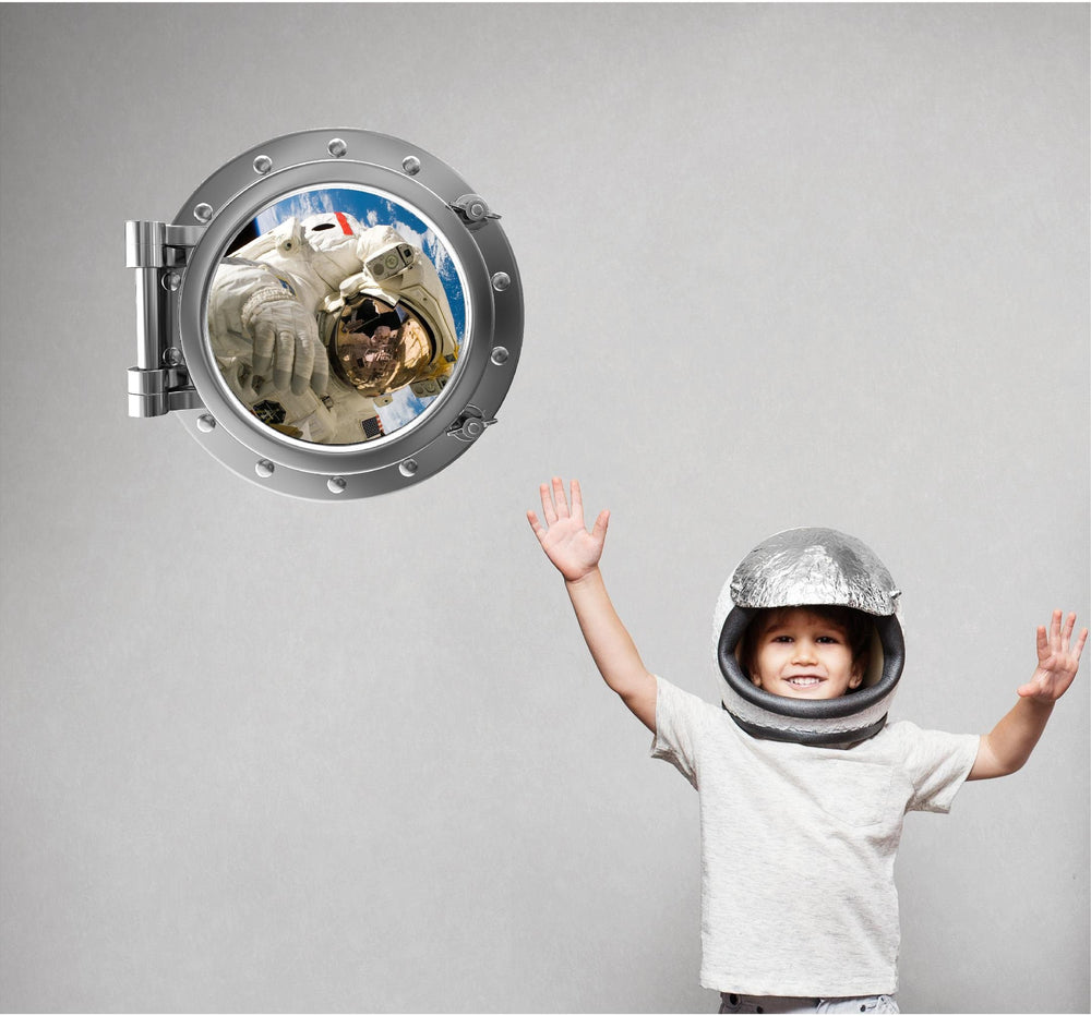 PortScape Astronaut 2 | Space Porthole Window Wall Decal