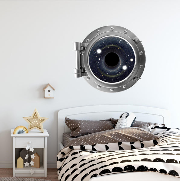 PortScape Black Hole | Space Porthole Window Wall Decal