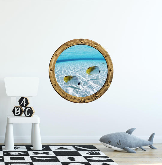 PortScape Shallow Water 2 | Ocean Porthole Window Wall Decal