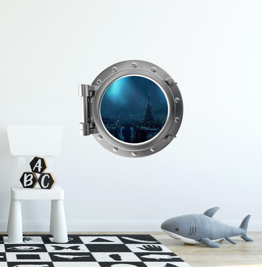 PortScape Sunken City Atlantis | Ocean Porthole Window Wall Decal