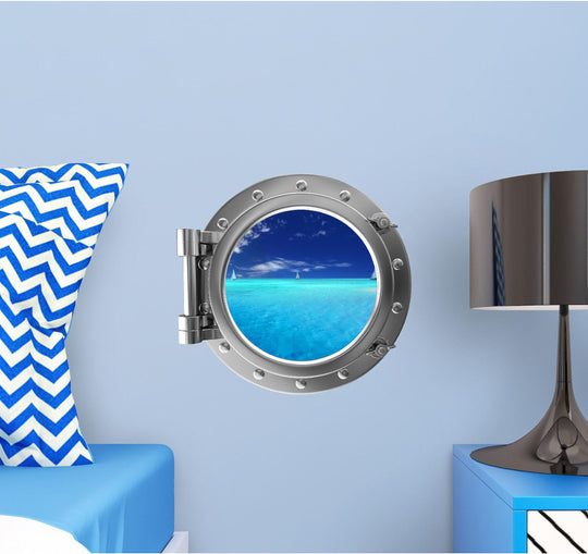 PortScape Sail Boats 2 | Ocean Porthole Window Wall Decal