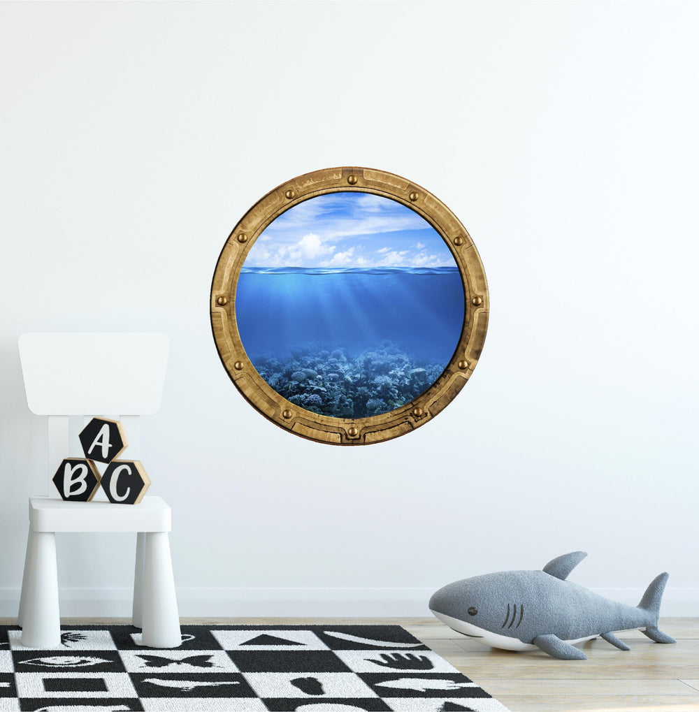 PortScape Coral Reef 2 | Ocean Porthole Window Wall Decal