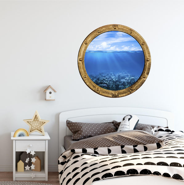 PortScape Coral Reef 2 | Ocean Porthole Window Wall Decal