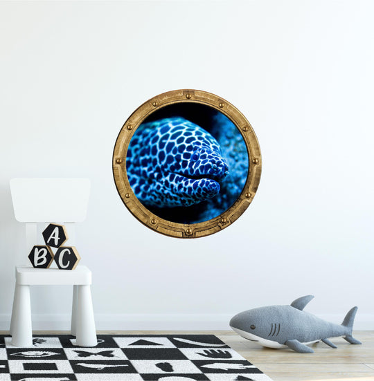 PortScape Electric Eel 1 | Ocean Porthole Window Wall Decal