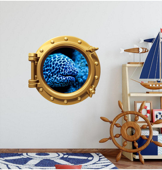PortScape Electric Eel 1 | Ocean Porthole Window Wall Decal