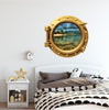 PortScape Tropical Island 1 | Ocean Porthole Window Wall Decal