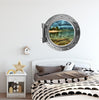 PortScape Tropical Island 1 | Ocean Porthole Window Wall Decal