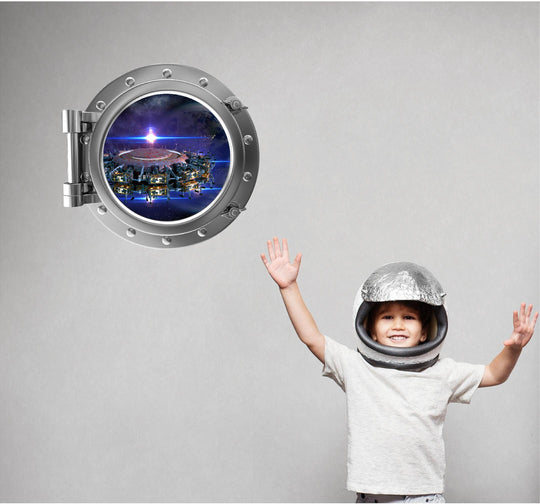 PortScape Space Station 2 | Space Porthole Window Wall Decal