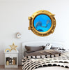 PortScape DOLPHIN 4 | Ocean Porthole Window Wall Decal